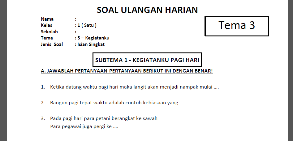 Detail Contoh Soal Isian Nomer 21