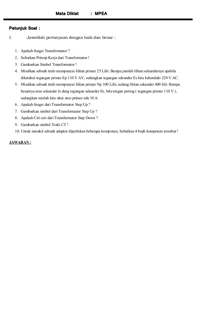 Detail Contoh Soal Isian Singkat Nomer 2