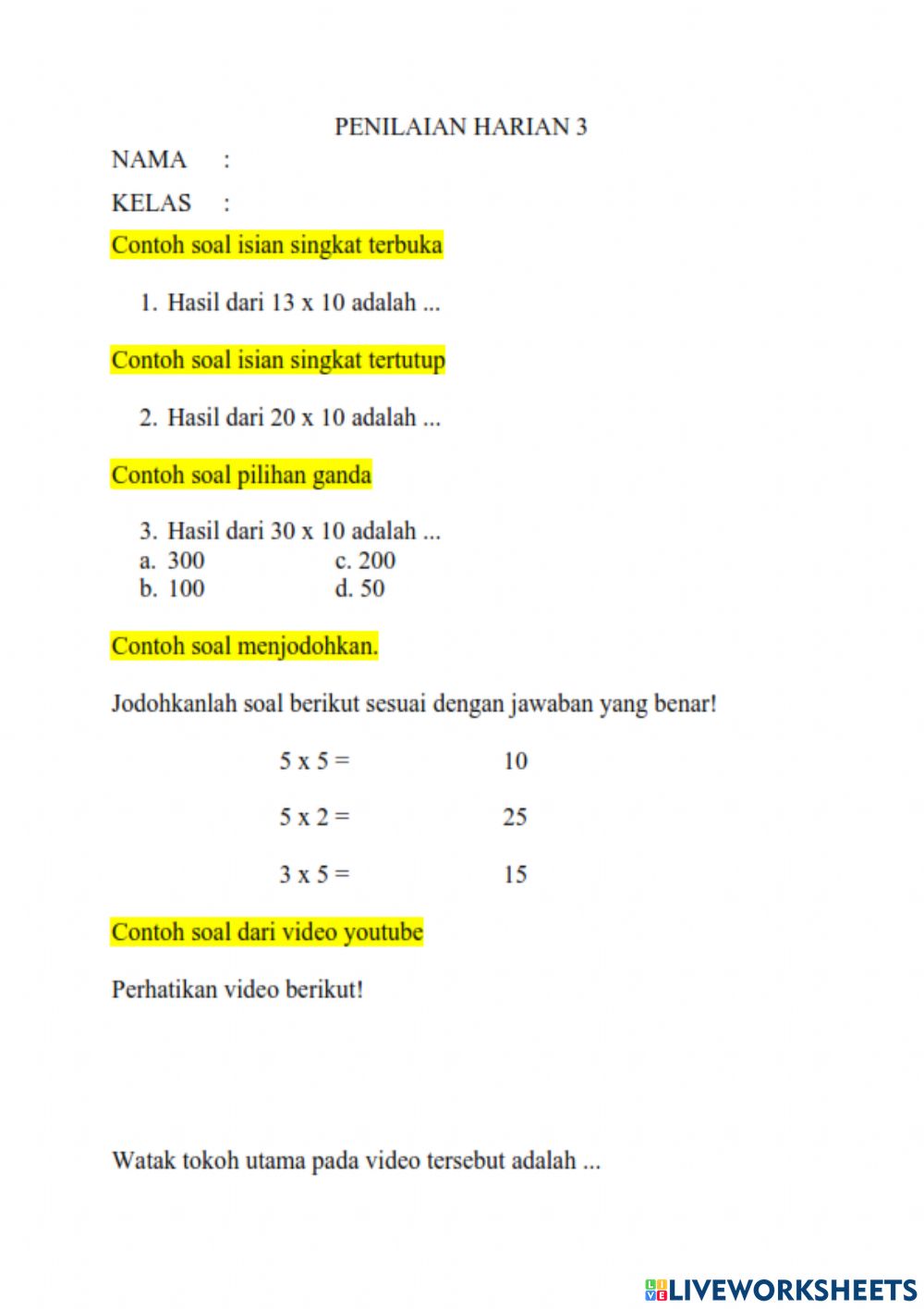 Detail Contoh Soal Isian Singkat Nomer 31