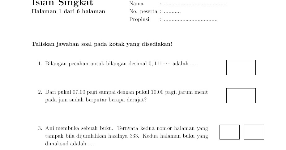 Detail Contoh Soal Isian Singkat Nomer 42