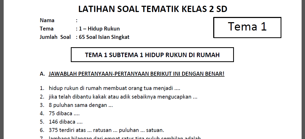 Detail Contoh Soal Isian Singkat Nomer 6