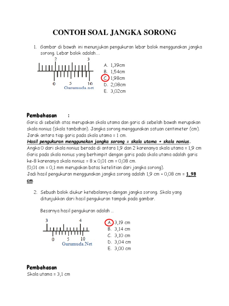 Detail Contoh Soal Jangka Sorong Nomer 49