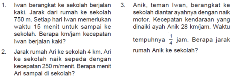 Detail Contoh Soal Jarak Kecepatan Waktu Nomer 11