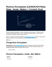 Detail Contoh Soal Jarak Kecepatan Waktu Nomer 48