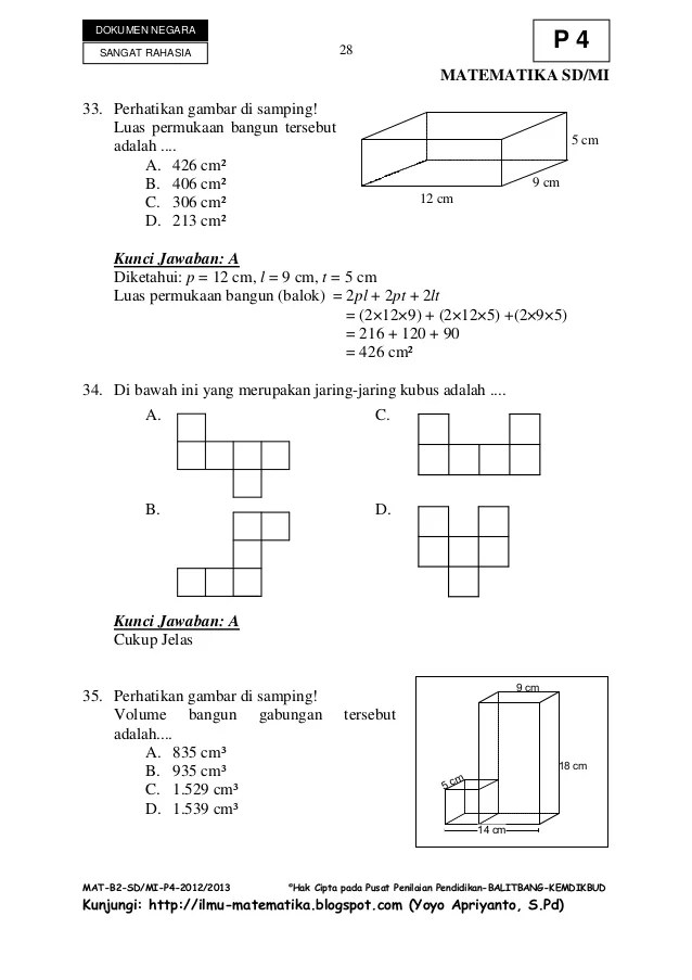 Detail Contoh Soal Jaring Jaring Kubus Nomer 54