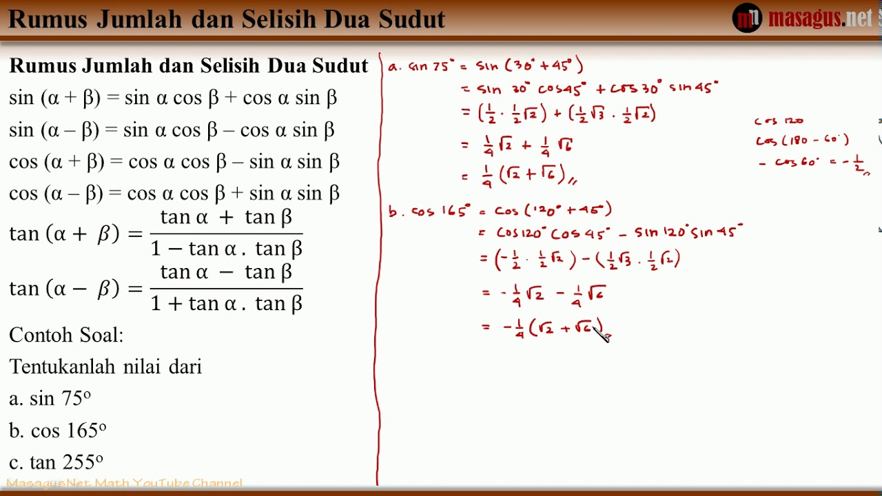 Detail Contoh Soal Jumlah Dan Selisih Dua Sudut Nomer 35