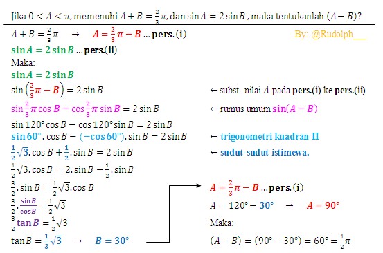 Detail Contoh Soal Jumlah Dan Selisih Dua Sudut Nomer 7