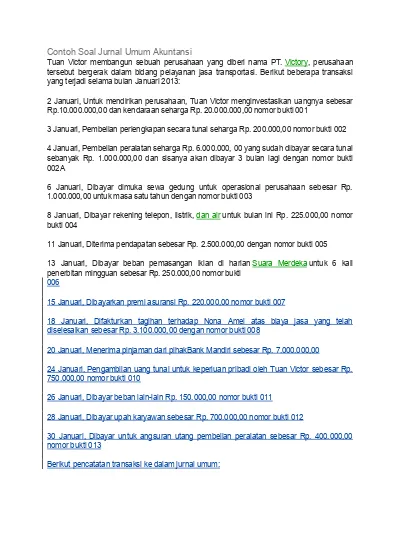 Detail Contoh Soal Jurnal Umum Nomer 31