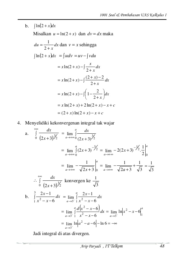 Detail Contoh Soal Kalkulus Integral Nomer 18