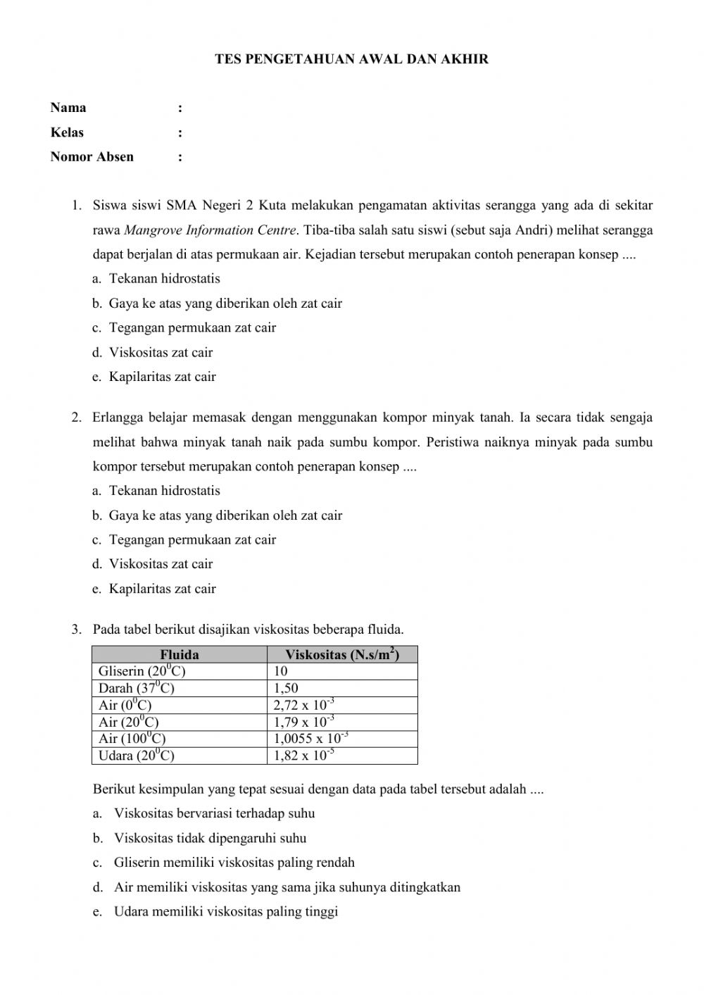 Detail Contoh Soal Kapilaritas Nomer 35