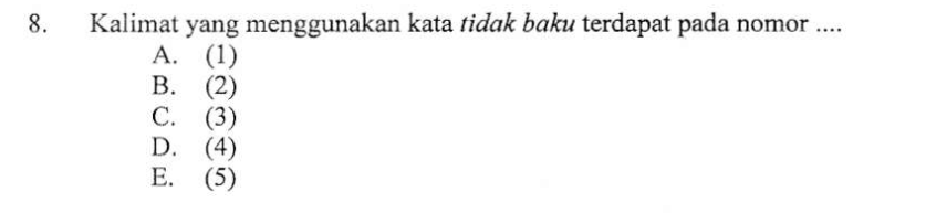 Detail Contoh Soal Kata Baku Nomer 7