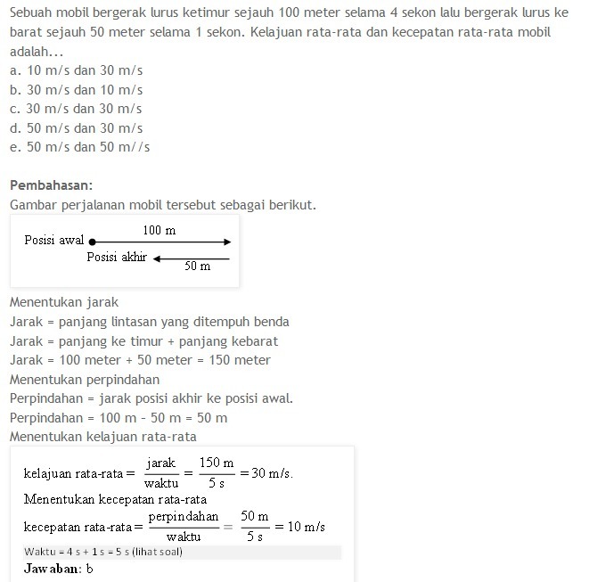 Detail Contoh Soal Kecepatan Dan Kelajuan Nomer 3