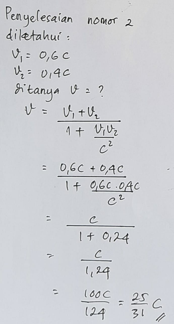 Detail Contoh Soal Kecepatan Relatif Nomer 22