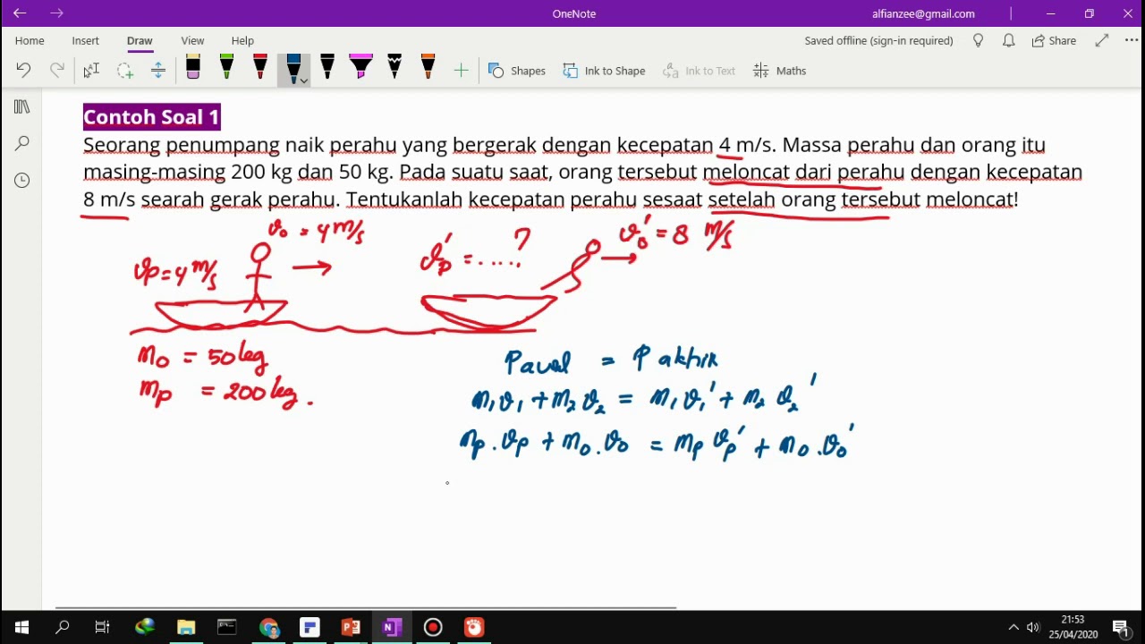 Detail Contoh Soal Kekekalan Momentum Nomer 2