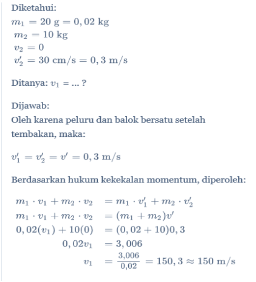 Detail Contoh Soal Kekekalan Momentum Nomer 40