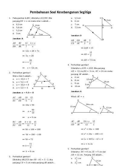 Detail Contoh Soal Kekongruenan Nomer 15