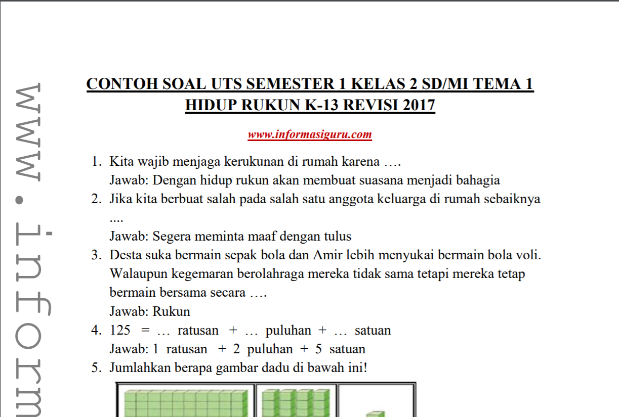 Detail Contoh Soal Kelas 2 Sd Nomer 25