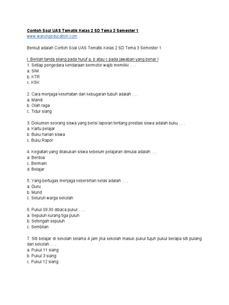 Detail Contoh Soal Kelas 2 Sd Nomer 27