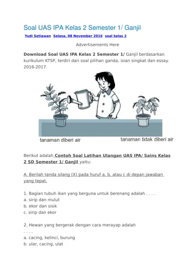 Detail Contoh Soal Kelas 2 Sd Nomer 31