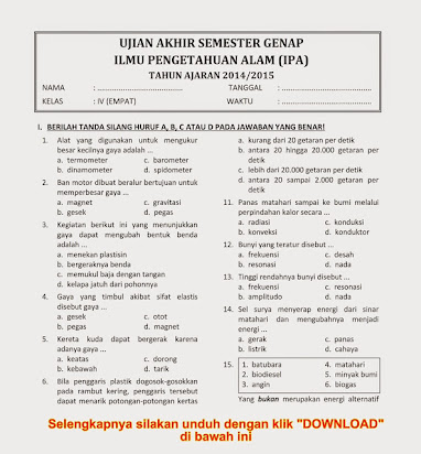 Detail Contoh Soal Kelas 4 Sd Nomer 2