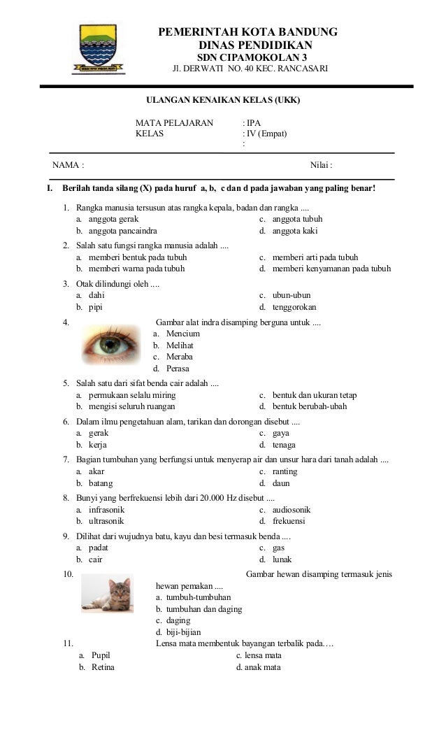 Detail Contoh Soal Kelas 4 Sd Nomer 36