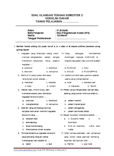 Detail Contoh Soal Kelas 4 Sd Nomer 49