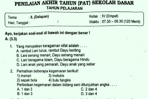 Detail Contoh Soal Kelas 4 Sd Nomer 56