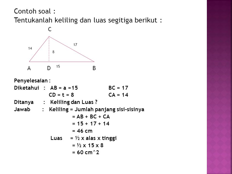 Detail Contoh Soal Keliling Dan Luas Segitiga Nomer 16