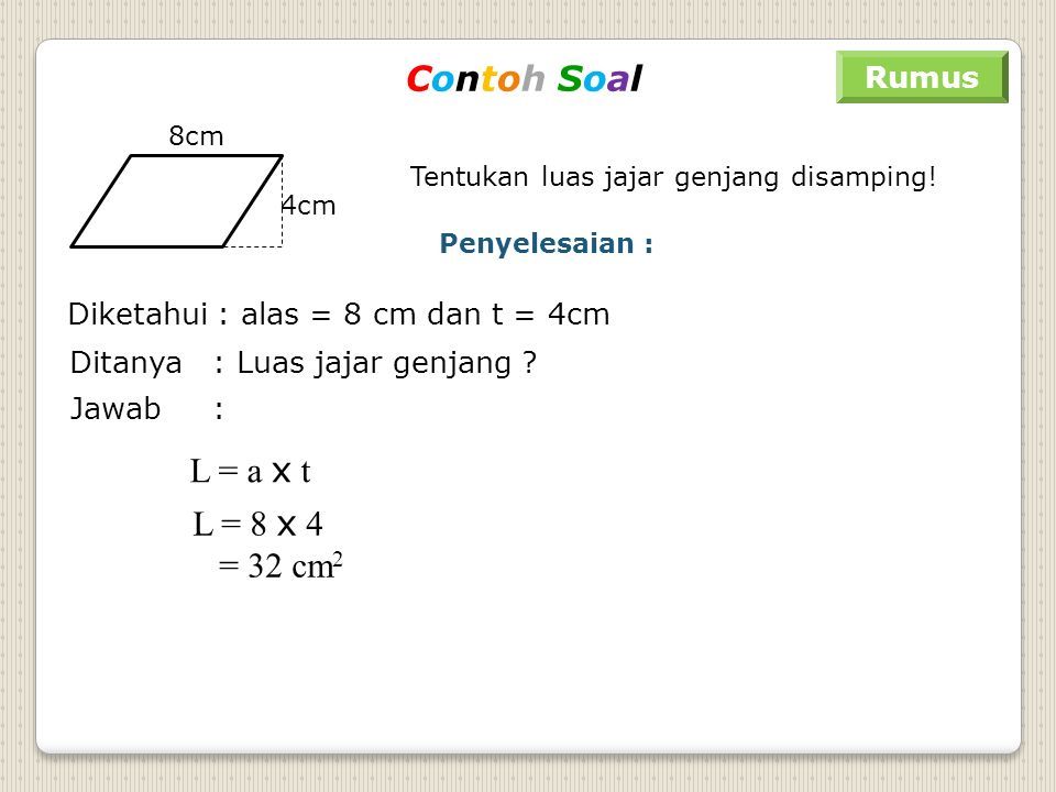 Detail Contoh Soal Keliling Jajar Genjang Nomer 36