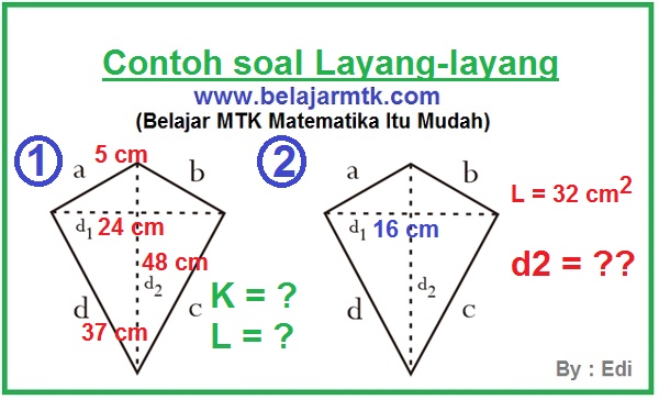 Detail Contoh Soal Keliling Layang Layang Nomer 2