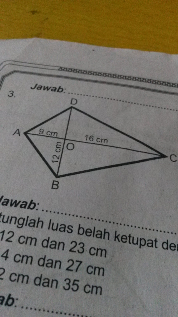 Detail Contoh Soal Keliling Layang Layang Nomer 44