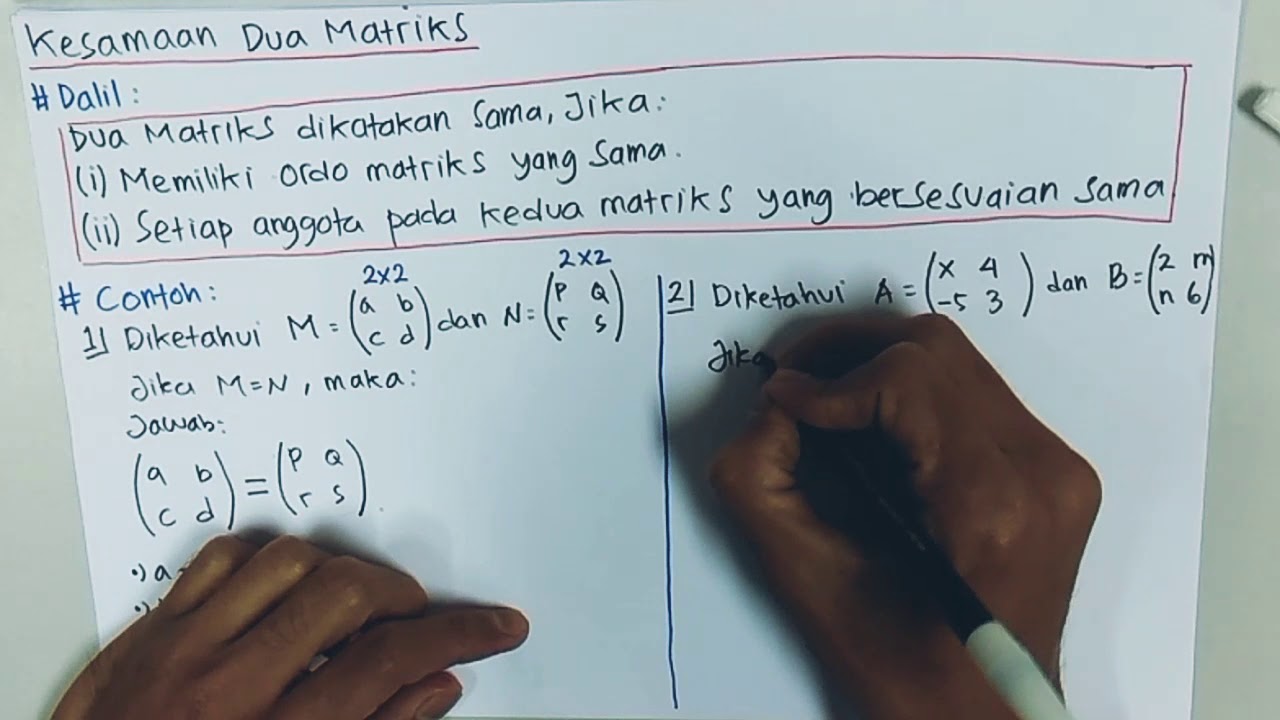 Detail Contoh Soal Kesamaan Matriks Nomer 10