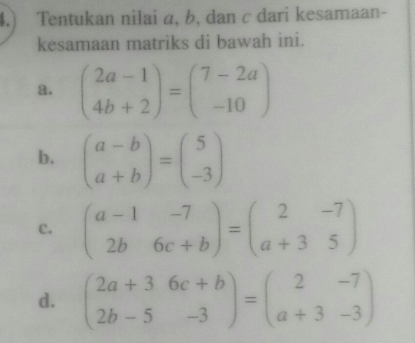 Detail Contoh Soal Kesamaan Matriks Nomer 11