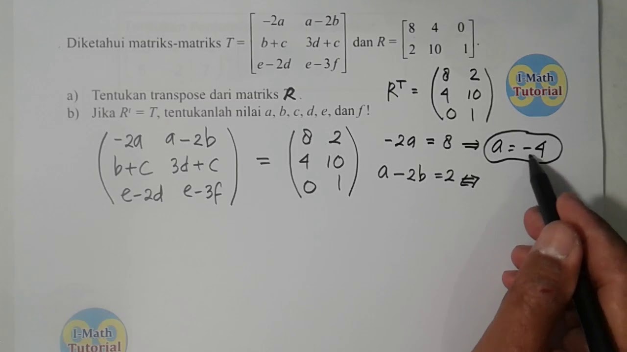 Detail Contoh Soal Kesamaan Matriks Nomer 14