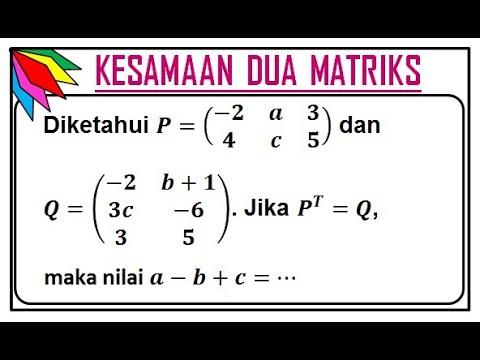 Detail Contoh Soal Kesamaan Matriks Nomer 49