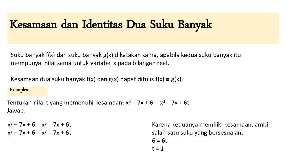 Detail Contoh Soal Kesamaan Polinomial Nomer 22