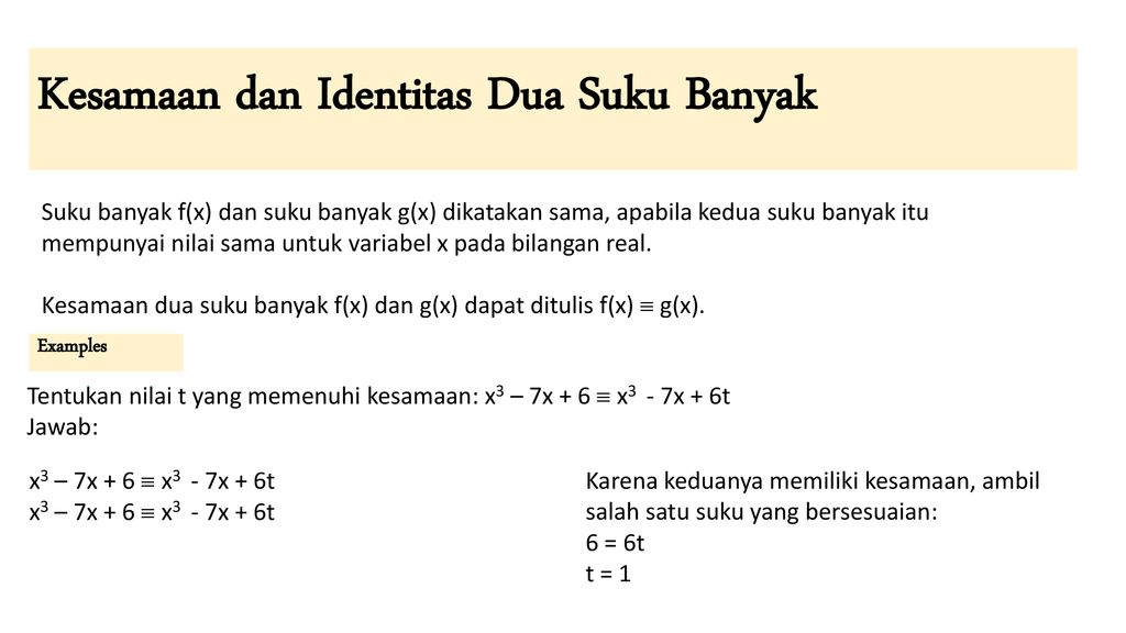 Detail Contoh Soal Kesamaan Polinomial Nomer 22