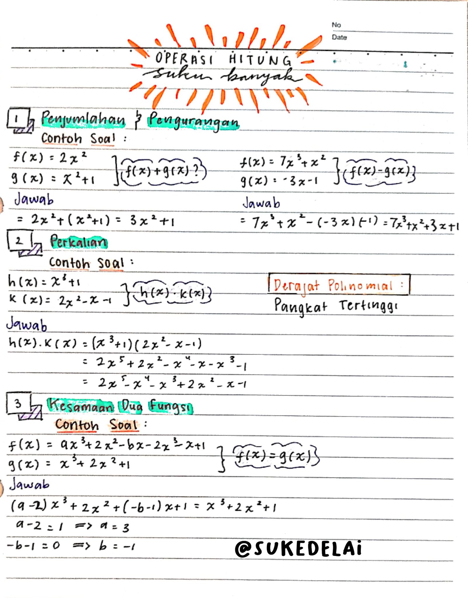 Detail Contoh Soal Kesamaan Polinomial Nomer 38