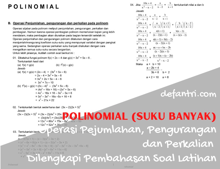 Detail Contoh Soal Kesamaan Polinomial Nomer 55