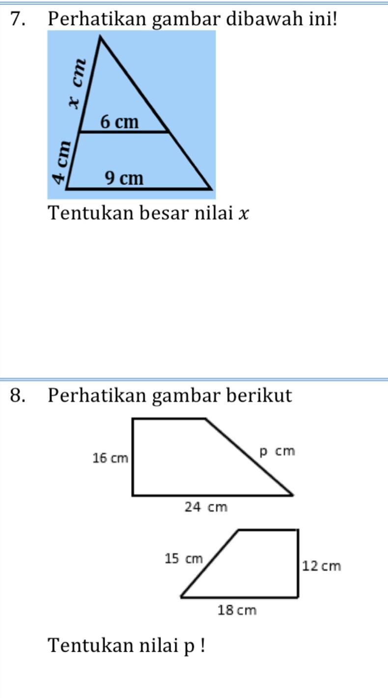 Detail Contoh Soal Kesebangunan Nomer 6