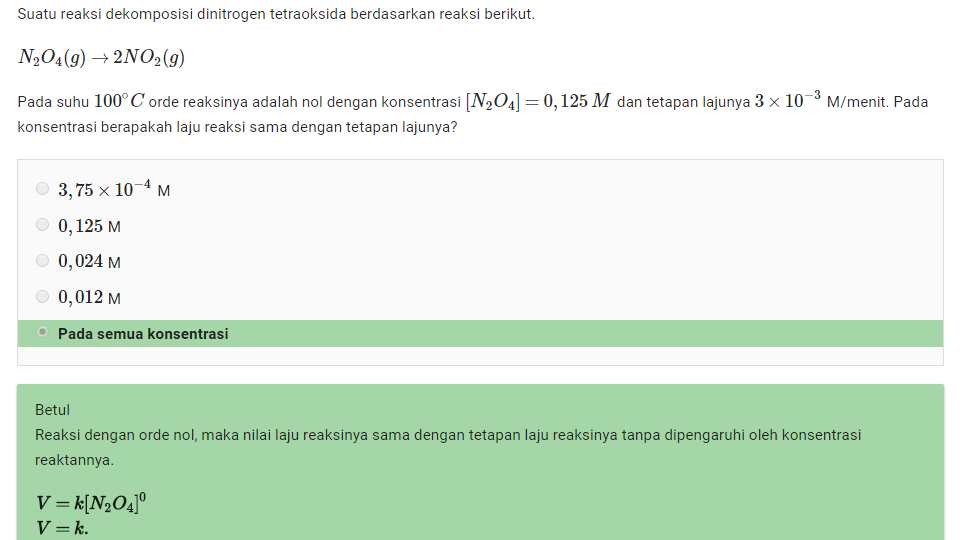 Detail Contoh Soal Kinetika Kimia Nomer 13