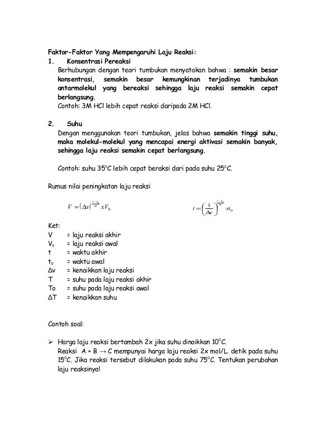 Detail Contoh Soal Kinetika Kimia Nomer 30