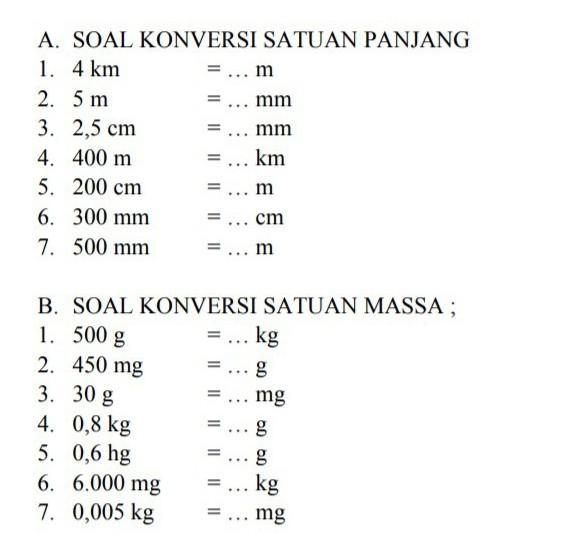 Detail Contoh Soal Konversi Satuan Nomer 13