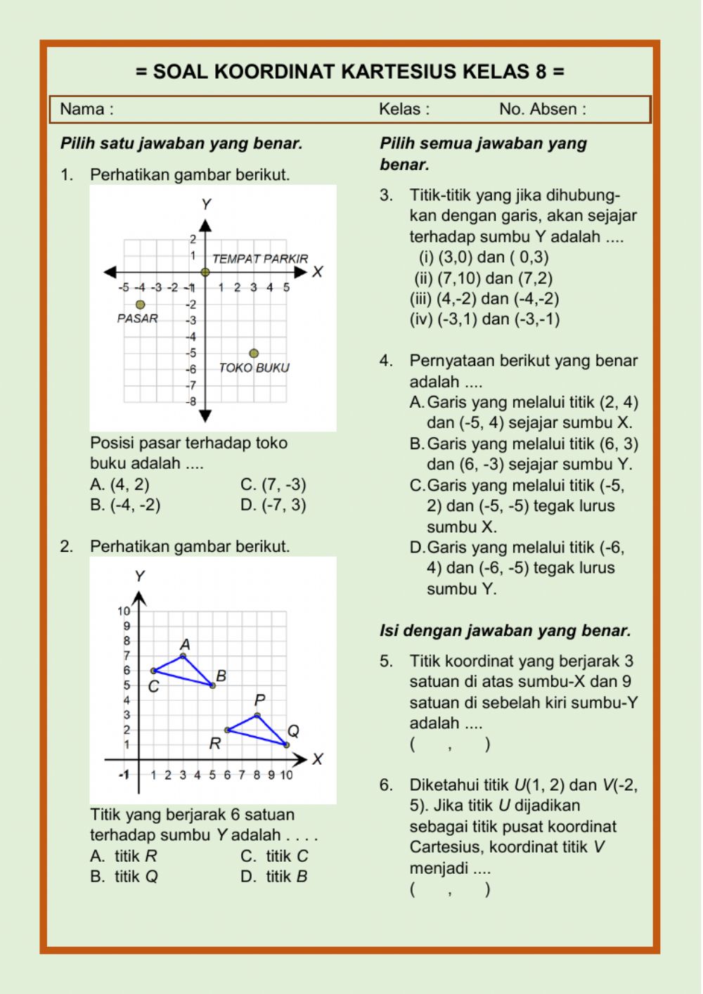 Detail Contoh Soal Koordinat Nomer 18