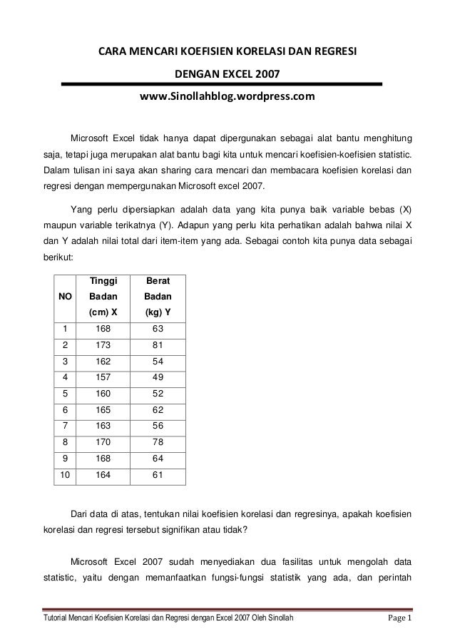 Detail Contoh Soal Korelasi Dan Regresi Nomer 2