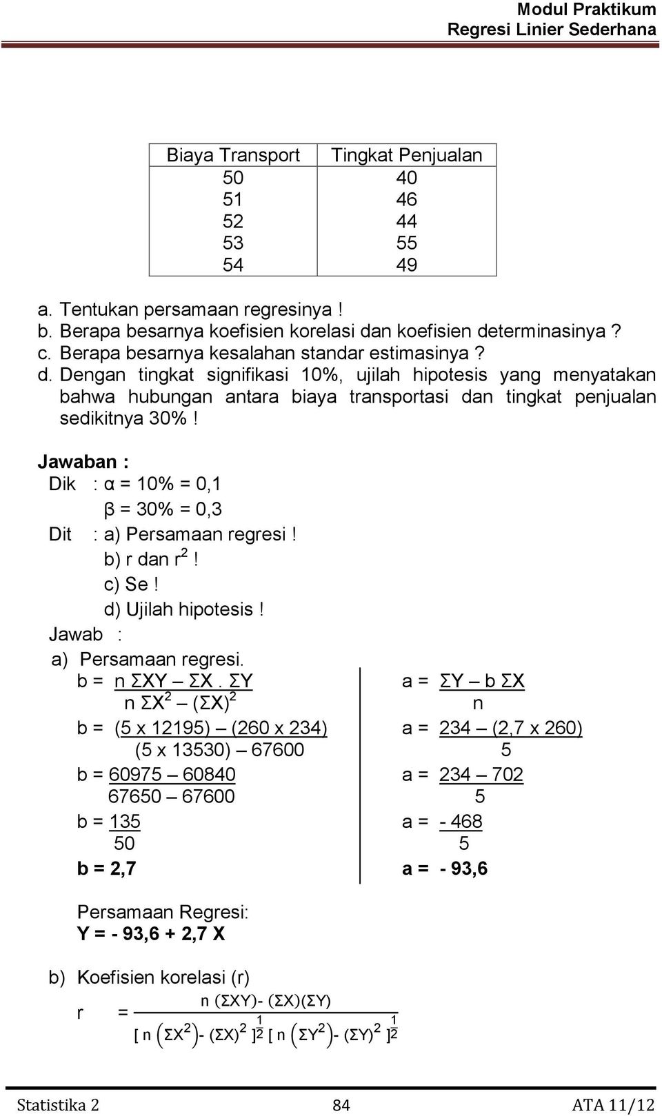 Detail Contoh Soal Korelasi Dan Regresi Nomer 24