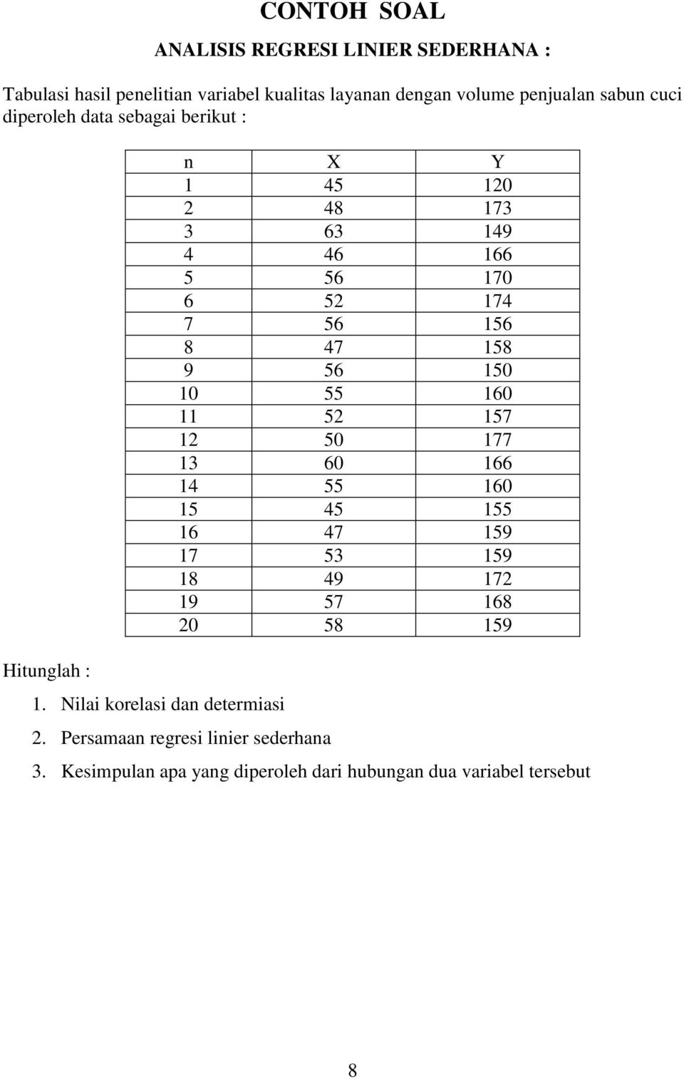 Detail Contoh Soal Korelasi Dan Regresi Nomer 34