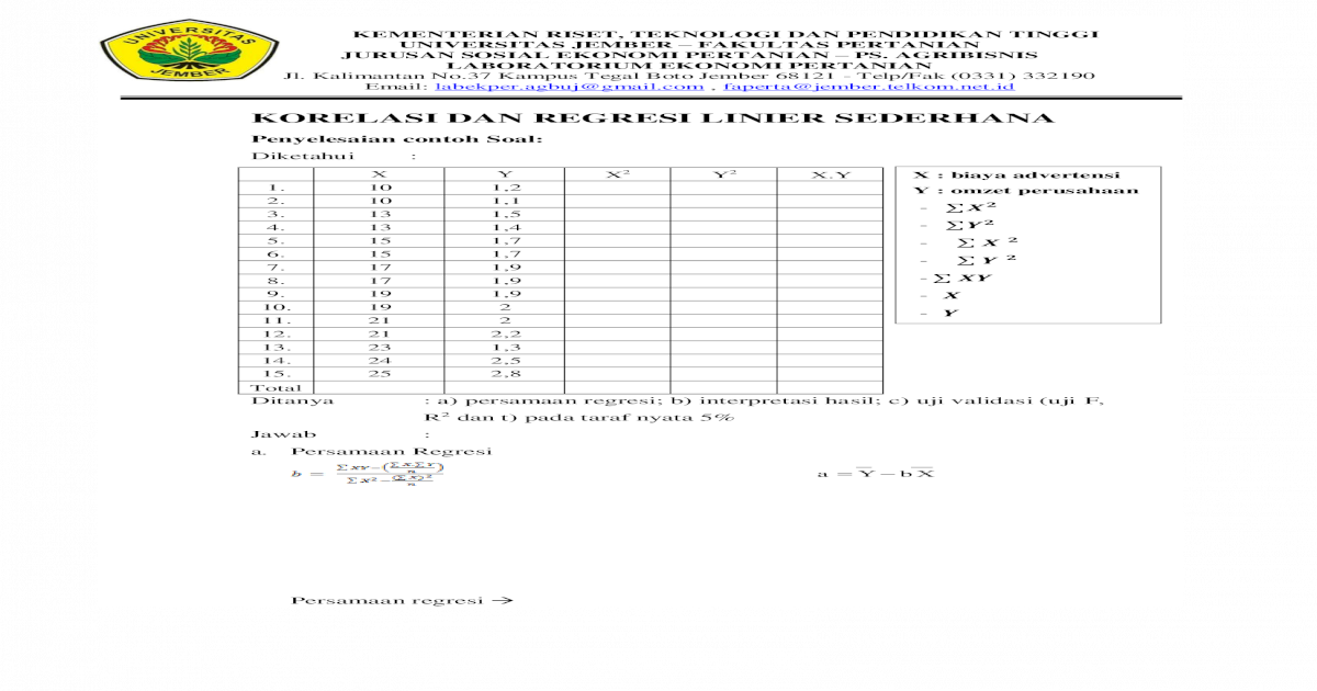 Detail Contoh Soal Korelasi Sederhana Nomer 52