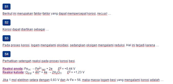 Detail Contoh Soal Korosi Nomer 20