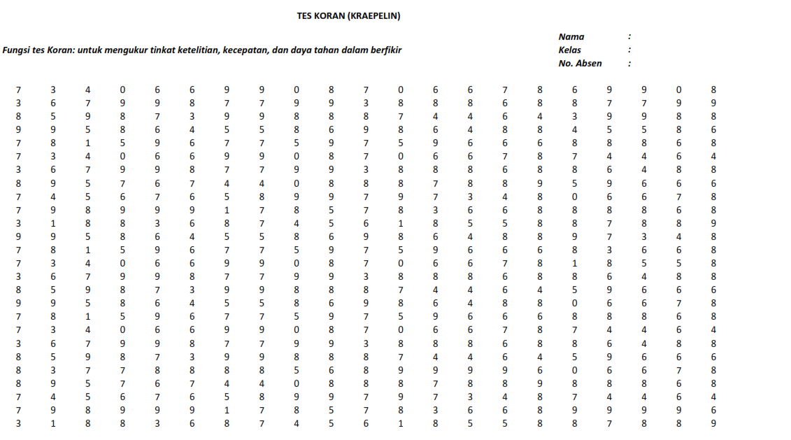 Detail Contoh Soal Kreplin Nomer 37